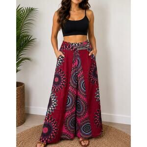 Boho Mandala Wide-Leg Pants